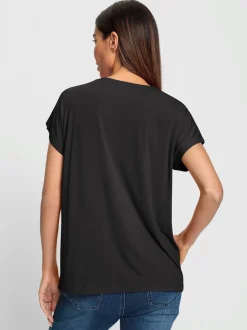 T-shirt mancherons à encolure ronde avec imprimé graphique