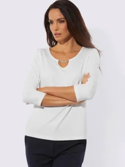 T-shirt à manches 3/4 avec chaîne décorative brillante