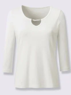 T-shirt à manches 3/4 avec chaîne décorative brillante