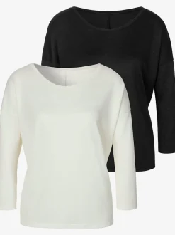 T-shirt à manches 3/4 avec coupe décontractée en tricot doux