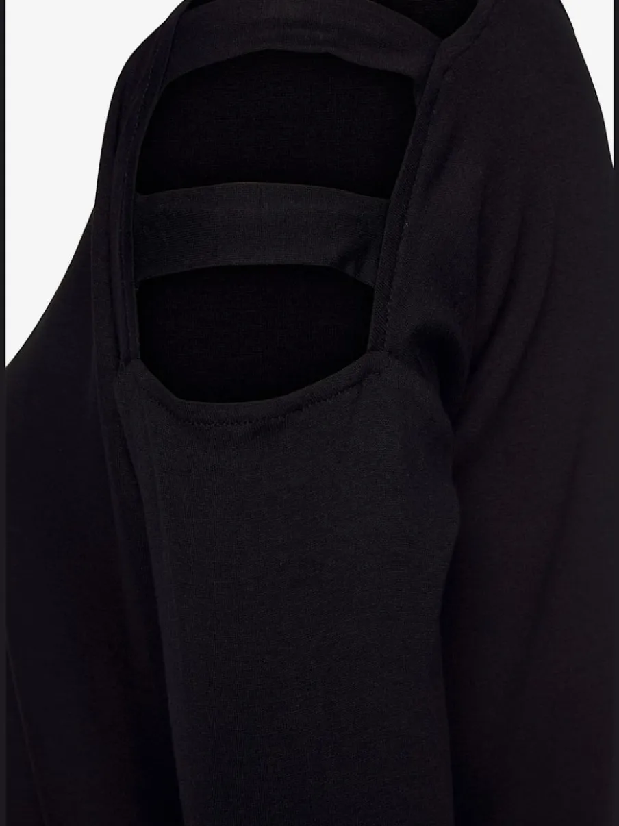 T-shirt à manches 3/4 avec découpes aux épaules et col V