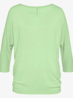 T-shirt à manches 3/4 avec emmanchures chauve-souris en tricot léger