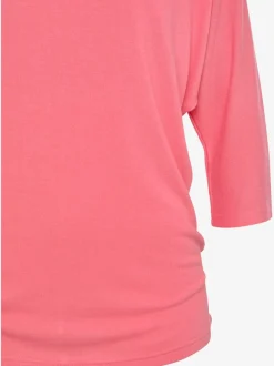 T-shirt à manches 3/4 avec emmanchures chauve-souris en tricot léger