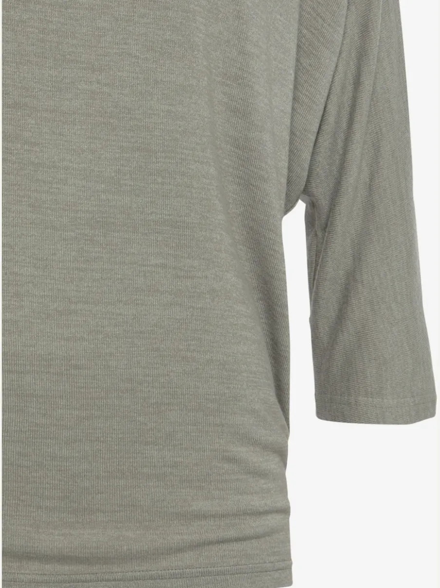 T-shirt à manches 3/4 avec emmanchures chauve-souris en tricot léger