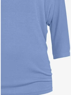 T-shirt à manches 3/4 avec emmanchures chauve-souris en tricot léger