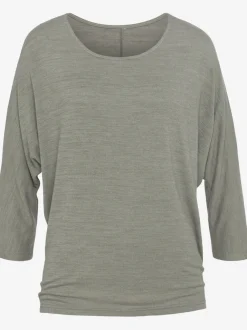 T-shirt à manches 3/4 avec emmanchures chauve-souris en tricot léger