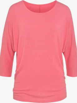 T-shirt à manches 3/4 avec emmanchures chauve-souris en tricot léger