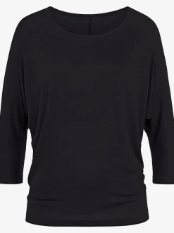 T-shirt à manches 3/4 avec emmanchures chauve-souris en tricot léger