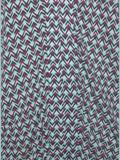 T-shirt à manches 3/4 avec encolure en V et motifs géométriques