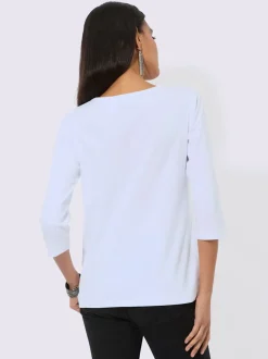 T-shirt à manches 3/4 avec glissières et imprimé affinant