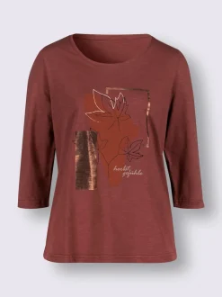 T-shirt à manches 3/4 avec imprimé graphique devant