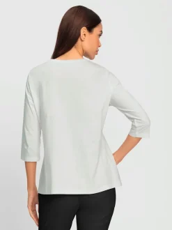 T-shirt à manches 3/4 avec inscription paillettes brillantes