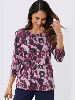 T-shirt à manches 3/4 avec motif animal en modal et coton