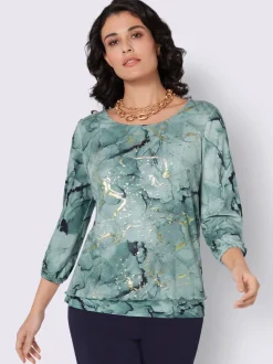 T-shirt à manches 3/4 avec motif superposé doux
