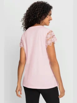 T-shirt à manches chauve-souris en coton et modal