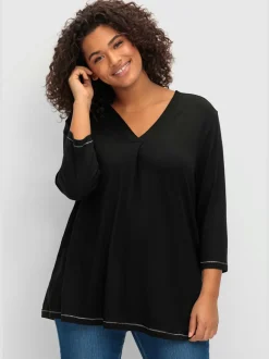 T-shirt à manches 3/4 coupe évasée