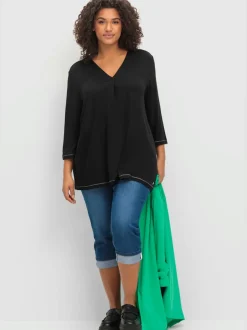 T-shirt à manches 3/4 coupe évasée