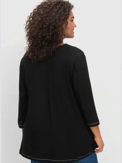 T-shirt à manches 3/4 coupe évasée