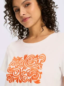T-shirt à manches courtes avec broderie ornementale sur le devant