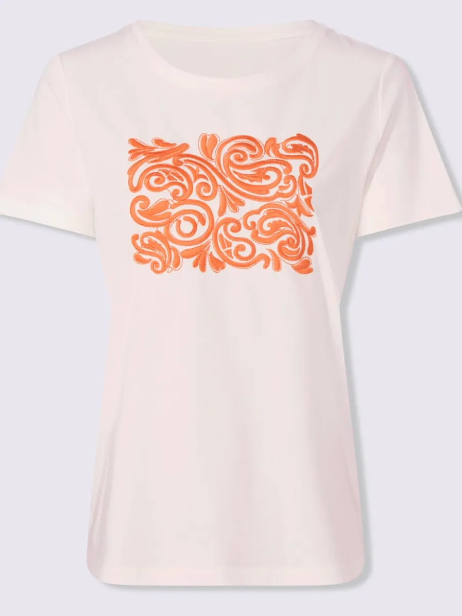 T-shirt à manches courtes avec broderie ornementale sur le devant