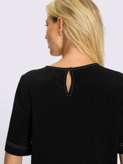 T-shirt à manches courtes avec coutures contrastées recyclé