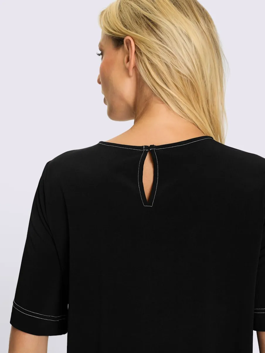 T-shirt à manches courtes avec coutures contrastées recyclé