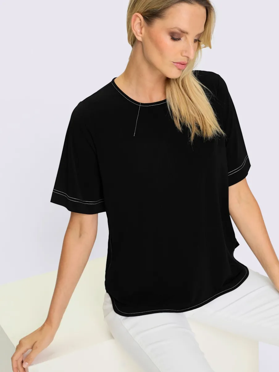 T-shirt à manches courtes avec coutures contrastées recyclé