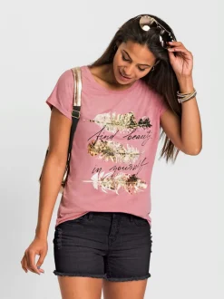 T-shirt à manches courtes avec col rond et imprimé graphique
