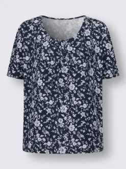 T-shirt à manches courtes avec col rond et imprimé floral