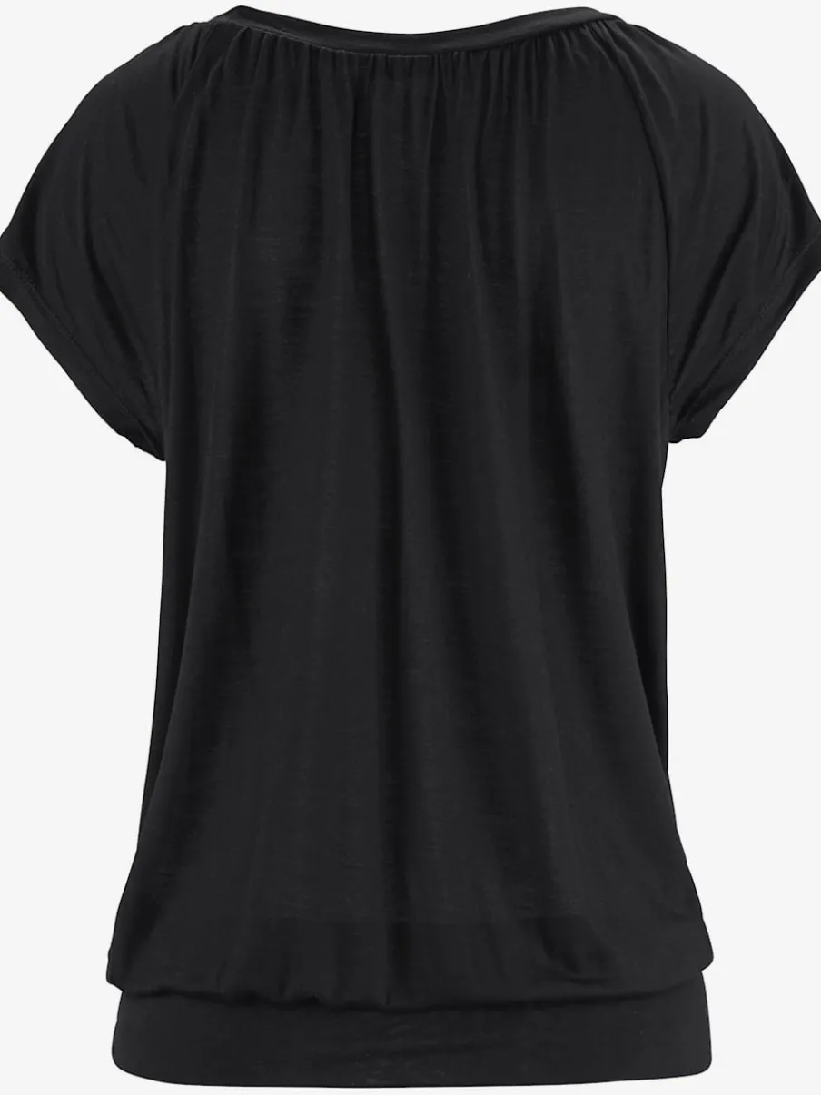 T-shirt à manches courtes avec col V profond et coupe décontractée