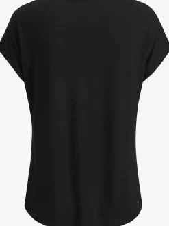 T-shirt à manches courtes avec dentelle délicate à l'encolure en v