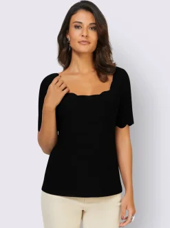 T-shirt à manches courtes avec encolure arrondie et finitions raffinées