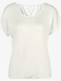 T-shirt à manches courtes avec empiècement en crochet au dos