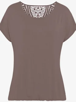 T-shirt à manches courtes avec empiècement en crochet au dos