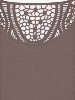 T-shirt à manches courtes avec empiècement en crochet au dos