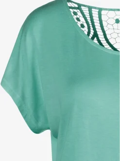 T-shirt à manches courtes avec empiècement en crochet au dos