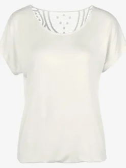 T-shirt à manches courtes avec empiècement en crochet au dos