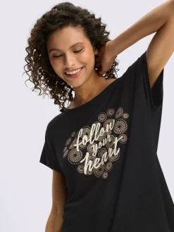 T-shirt à manches courtes avec effet 3D et inscription