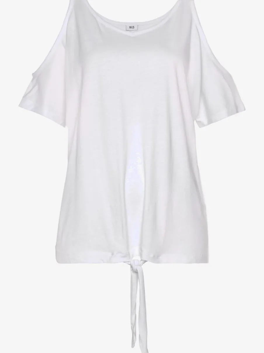 T-shirt à manches courtes avec encolure ronde et noué devant