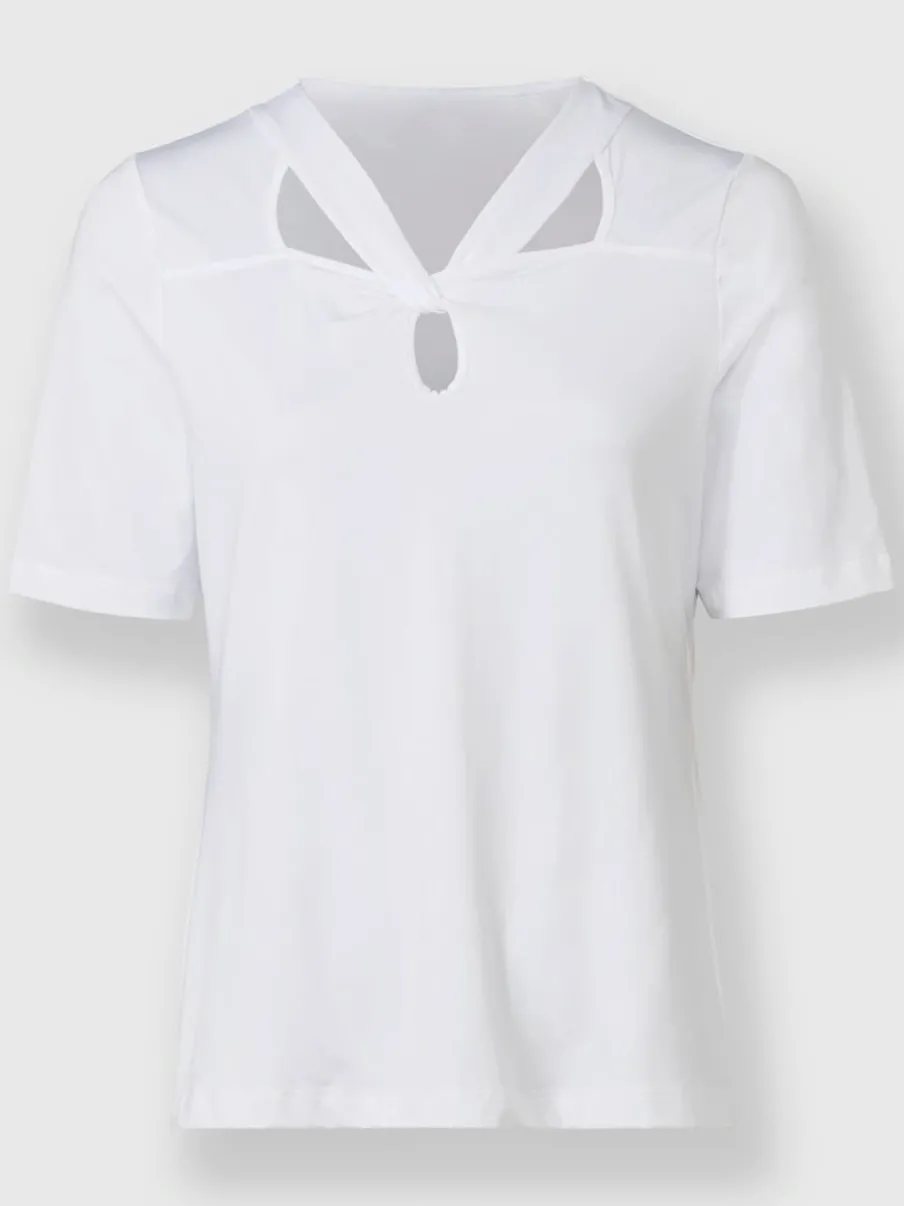 T-shirt à manches courtes avec encolure raffinée découpée