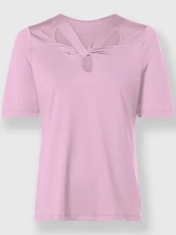 T-shirt à manches courtes avec encolure raffinée découpée