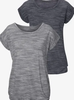 T-shirt à manches courtes avec effets structurés en lot de deux