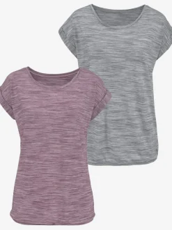 T-shirt à manches courtes avec effets structurés en lot de deux
