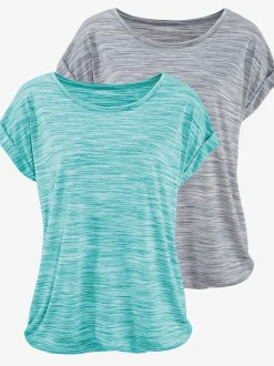 T-shirt à manches courtes avec effets structurés en lot de deux