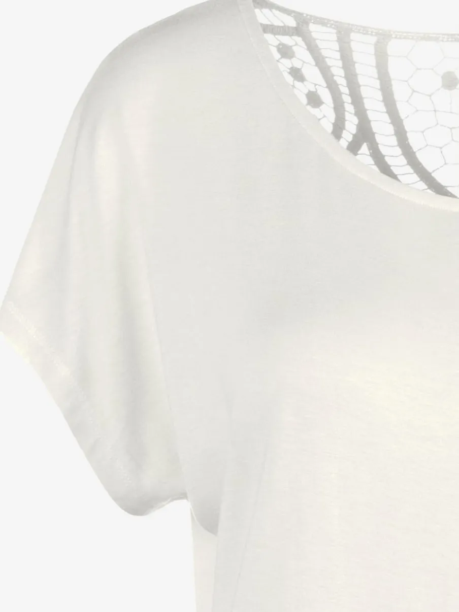 T-shirt à manches courtes avec empiècement crochet doux au dos