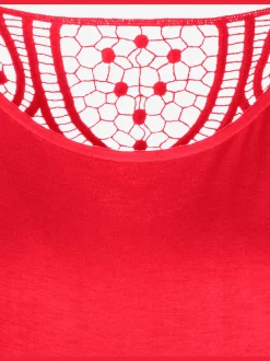 T-shirt à manches courtes avec empiècement crochet doux au dos
