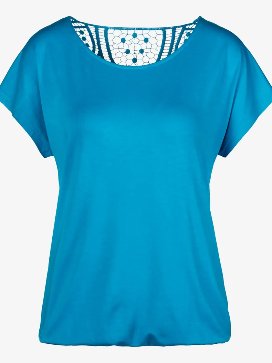 T-shirt à manches courtes avec empiècement crochet doux au dos