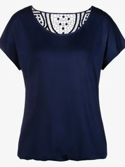 T-shirt à manches courtes avec empiècement crochet doux au dos