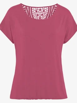 T-shirt à manches courtes avec empiècement crochet doux au dos