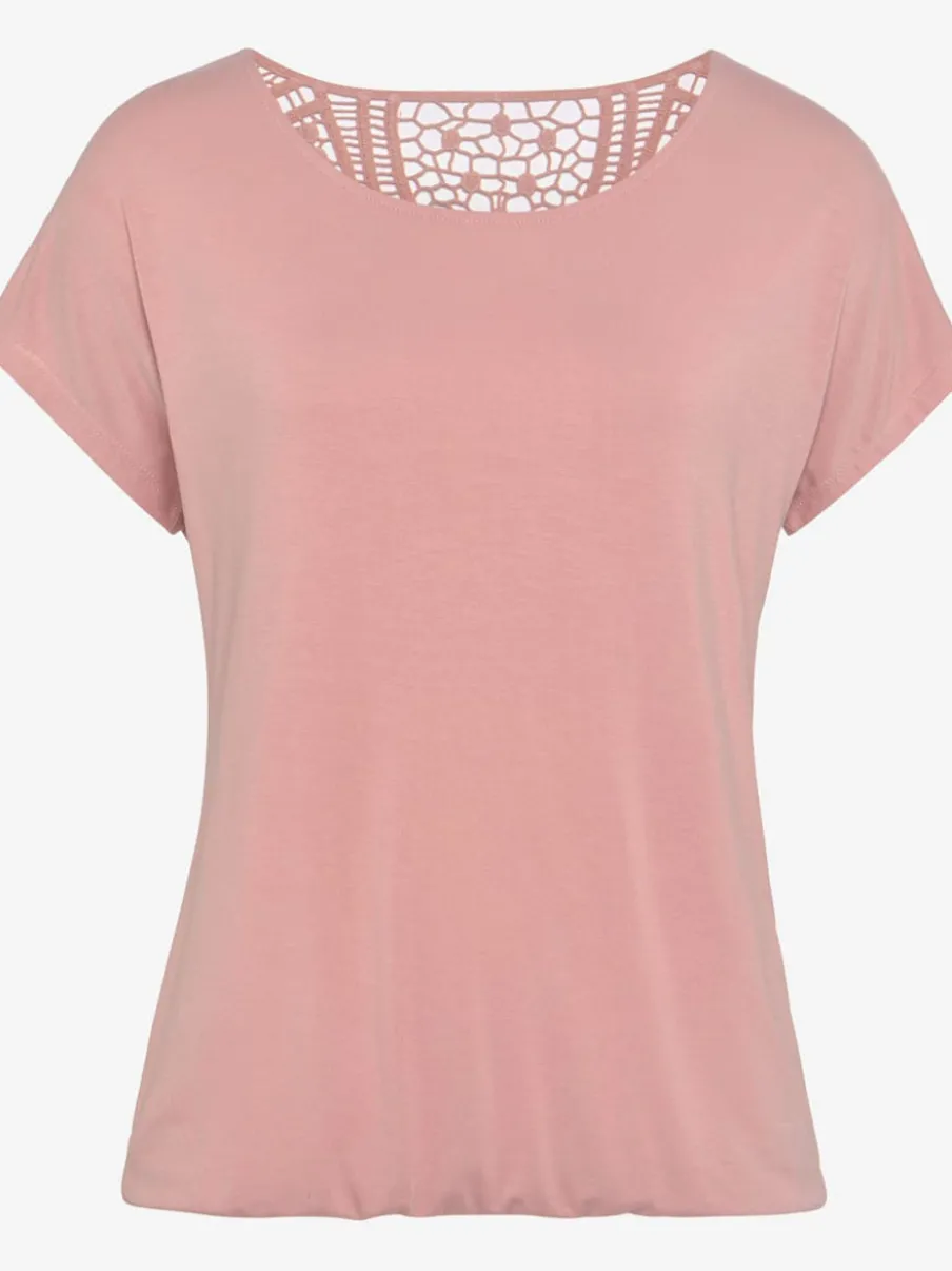 T-shirt à manches courtes avec empiècement crochet doux au dos